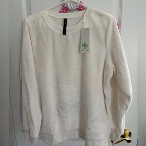 GAIAM Women's White Plush Crew Sweatshirt